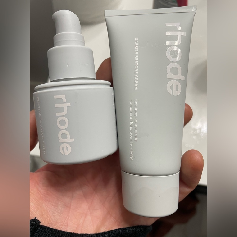 Rhode Barrier Restore Cream and Peptide Glazing fluid